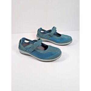 Orthofeet Shoes Womens 11 D Wide Blue Sanibel Mary Jane Sneakers  Suede Mesh 898